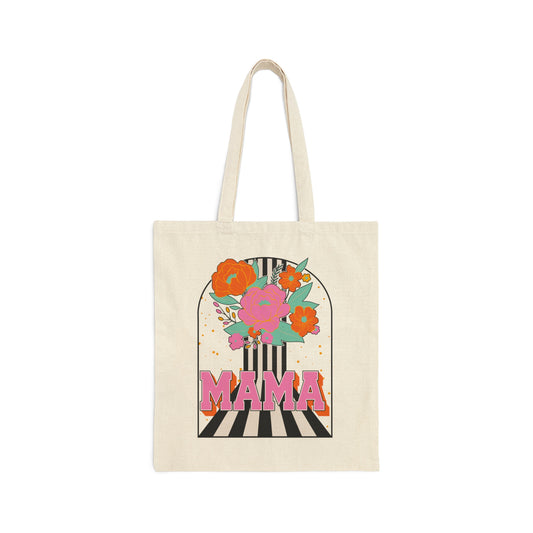 Mama Flowers Canvas Tote