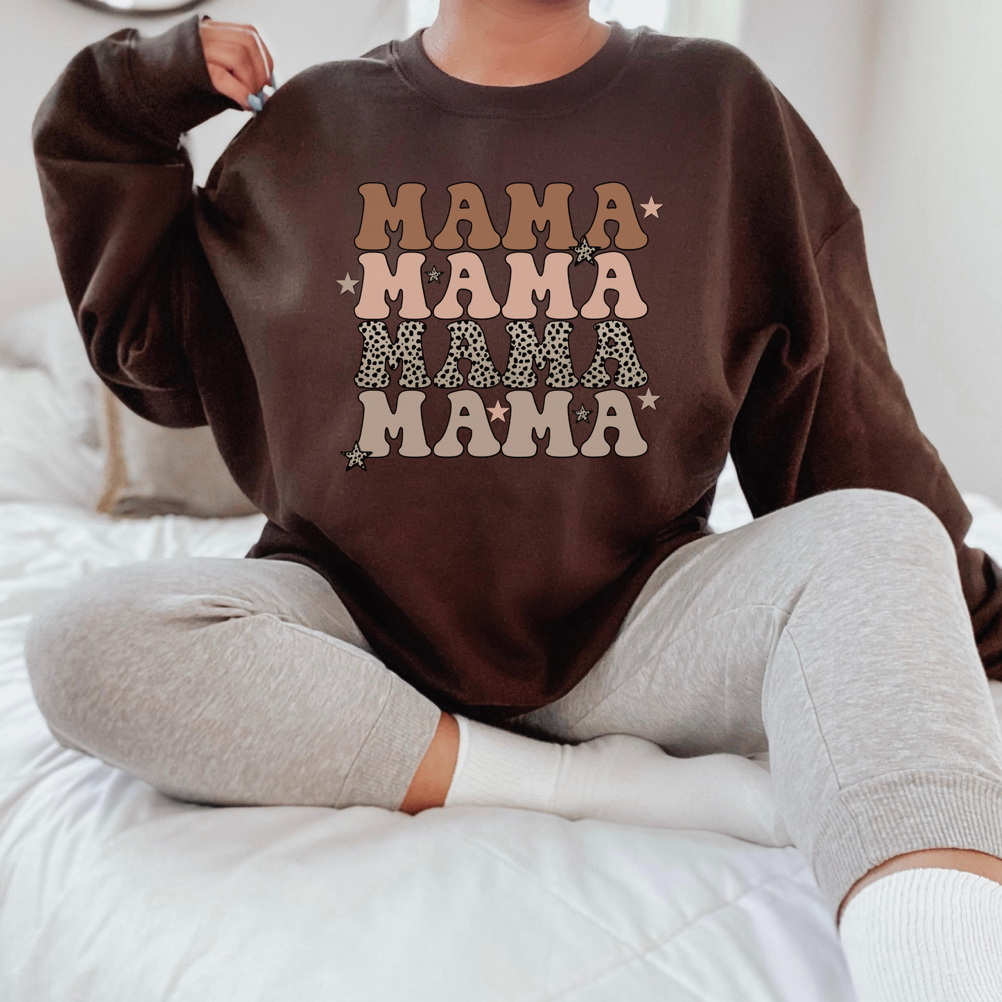 Mama Leopard Star Sweatshirt